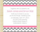 Gray and Pink Chevron invites (set of 10) Il_170x135