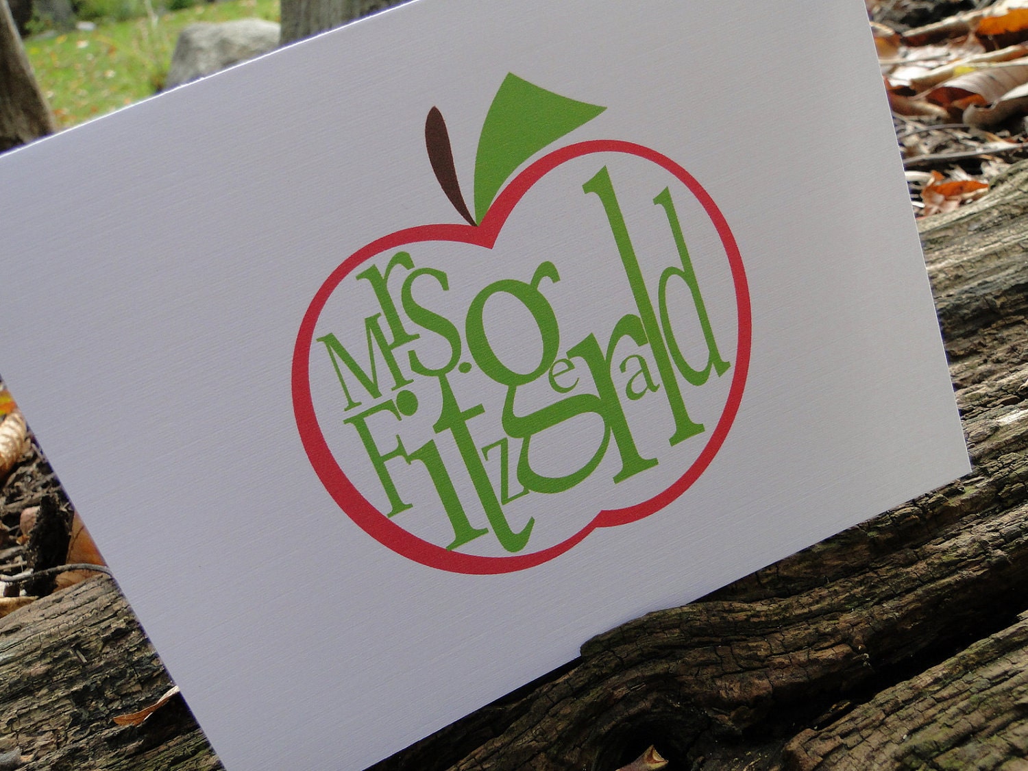 Custom Red Apple Teacher Note cards (set of 10) Il_570xn