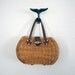 Vintage Purse // Wicker Brown Box Purse // Mid Century 1950s Handbag