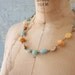Vintage 1960s Jade and Coral Necklace Choker
