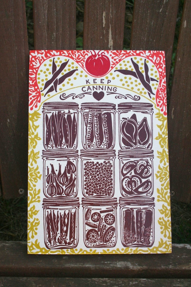 Keep Canning - Letterpress Print