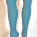 Handknit Dark Teal Fuzzy Soft Over The Knee Socks