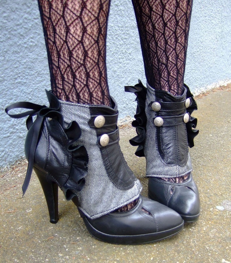 Selene- Herringbone Spats: LAST PAIR