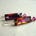 Crystal Volcano Baguette Earrings - Magenta - Hot Pink