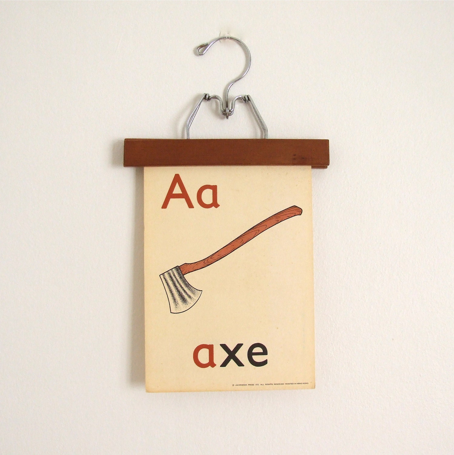 vintage FLASH card large - letter A - 1970s - alphabet card