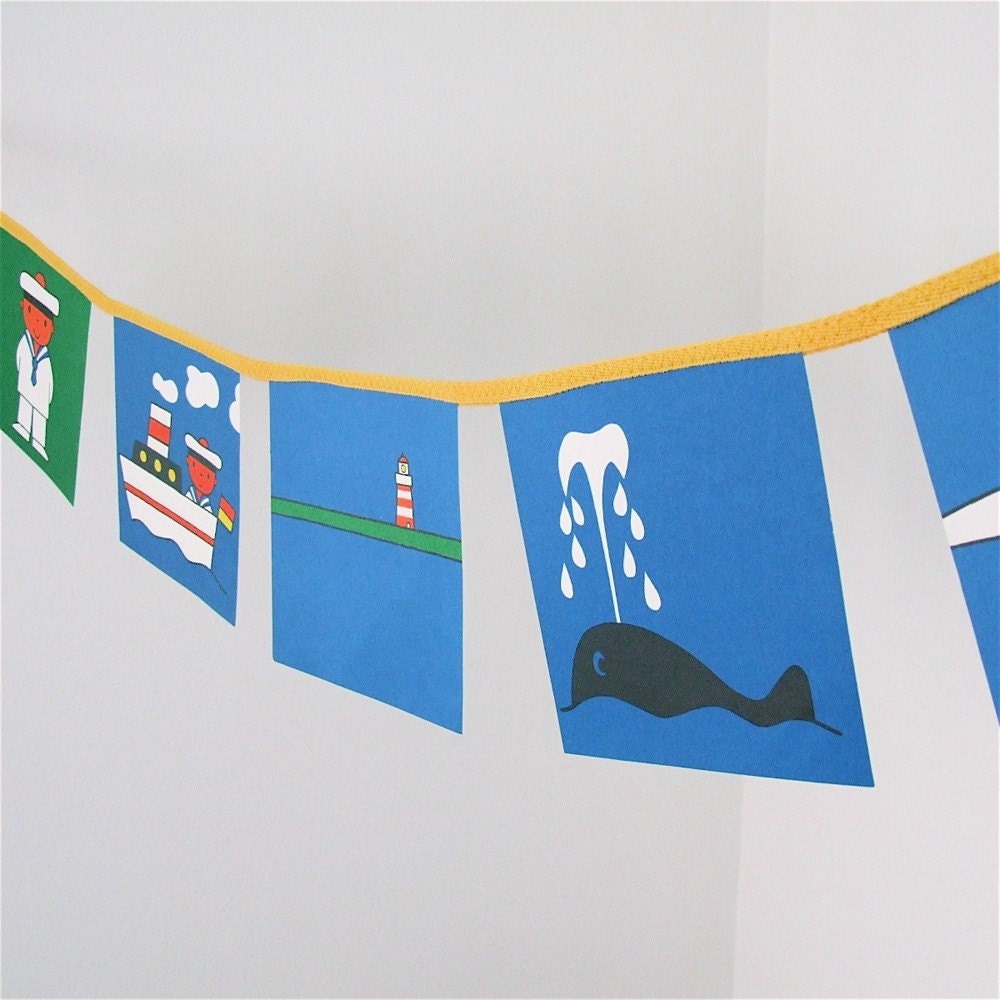 vintage storybook bunting - dick bruna - 1960s original pages