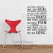 Wall Decal - Family Rules - customizable 005-22.5"