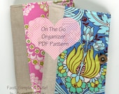 Organizer and Colored Pencil Holder Sewing Pattern PDF Organize Coupons, receipts, postcards Bonus Colored Pencil Holder Pattern