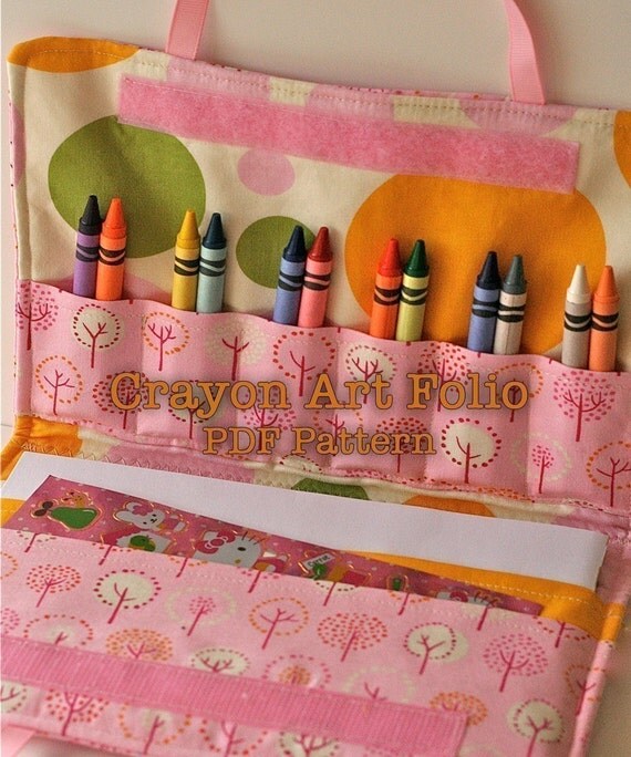 Crayon Holder PDF Sewing Pattern Carrying Case for Crayons The Crayon Art Folio
