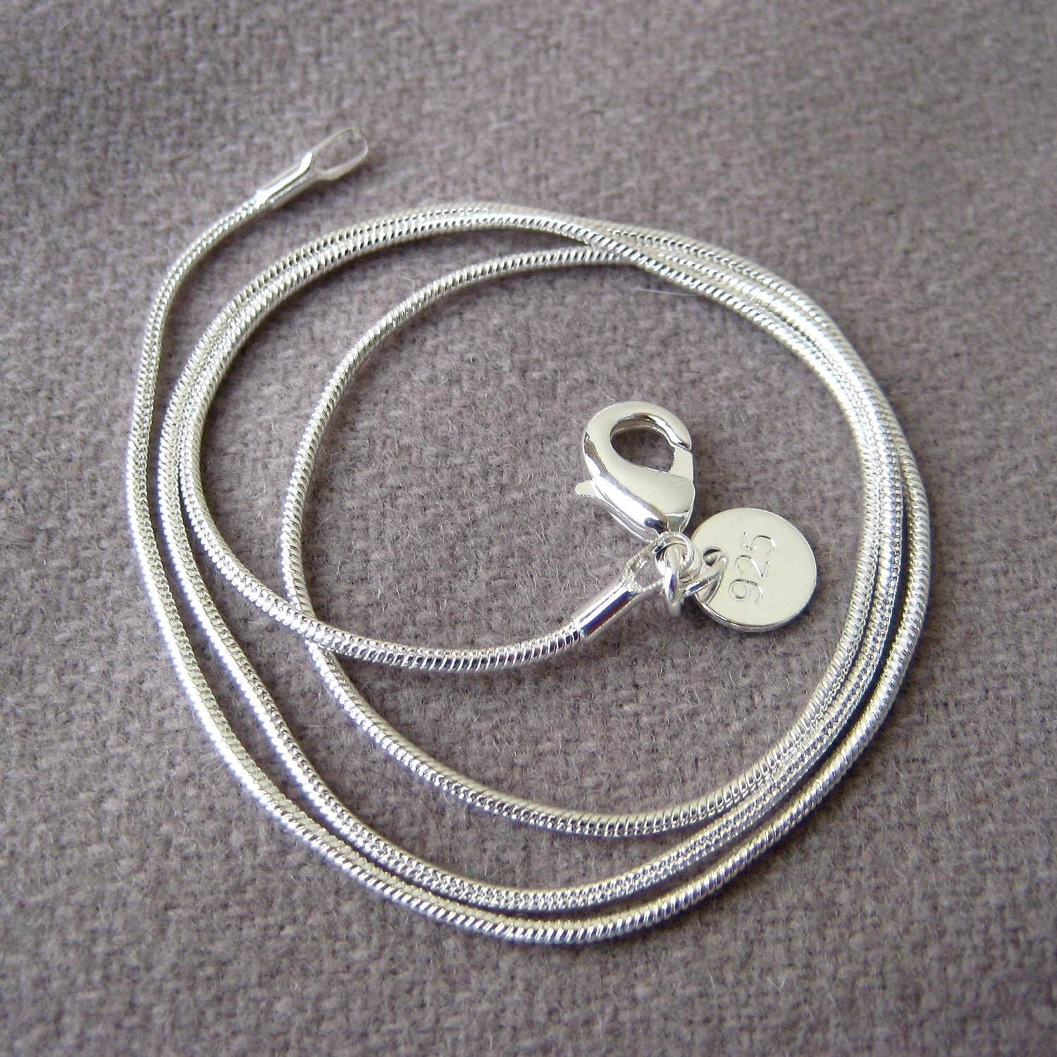 18" Sterling Silver Snake Chain for your personalized charm necklace