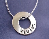 Hand Stamped Necklace - Sterling Silver Eternity Circle - Personalized Jewelry