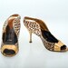 Vintage Shoes 60s Vixen Leopard Spotted Gold Metallic Bootie Shoes 7 N