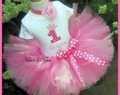 Princess Crown with Number,Party Outfit, Birthday Tutu Set, Party Tutu  In Sizes 1yr thru 6yrs