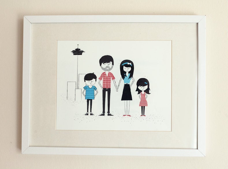 Custom Art Print - Modern Family Portraits Print