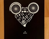 Disassembled Bicycle Heart Print - Fine Art Print 8x10