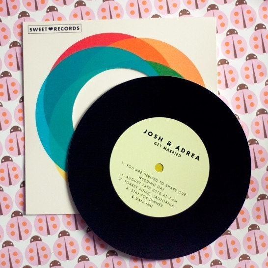 Record with Sleeve - Wedding invitation