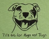 Pits are for hugs t-shirt UNISEX size LARGE  pistachio