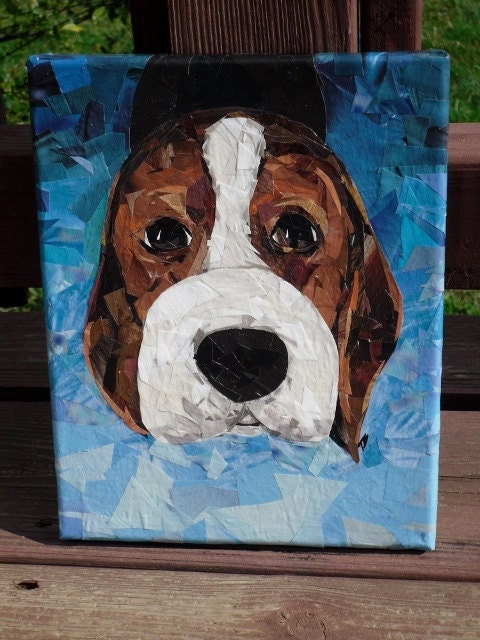Beagle pup  8x10 original art piece