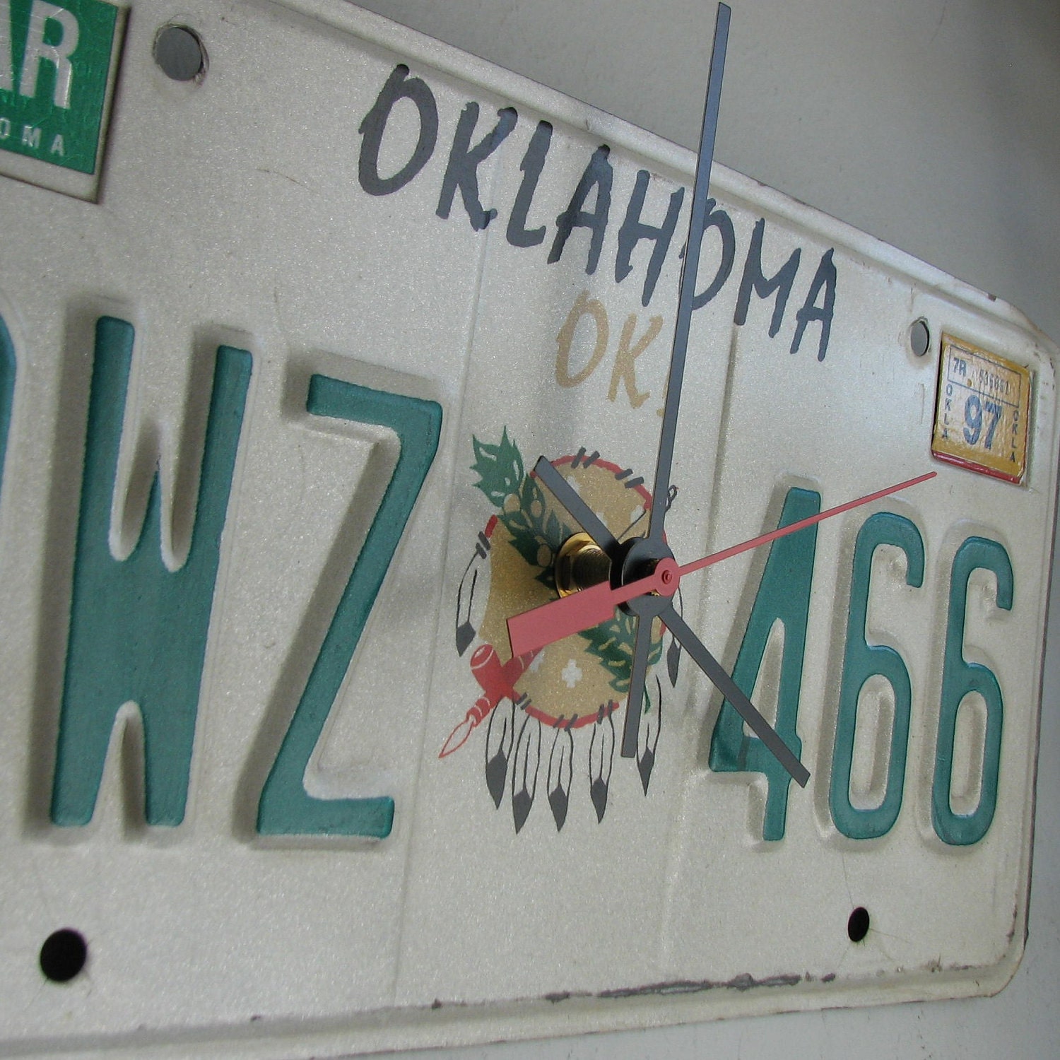 Oklahoma License Tag Clock