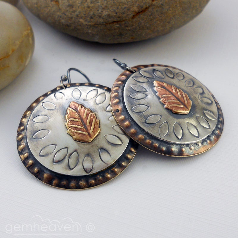 Sterling silver and brass tribal earrings - Gladiatrix III -