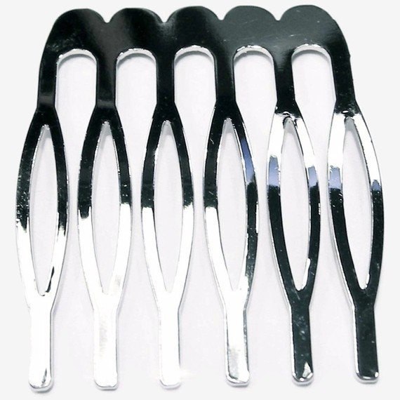 6 Metal Hair Combs, Premium - 35mm (1 3/8 inch)