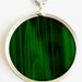Stained Glass Pendant Necklace Medallion Filigree Green Victorian