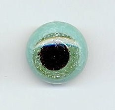Unique handmade one pair of glass eyes, cracle blue.