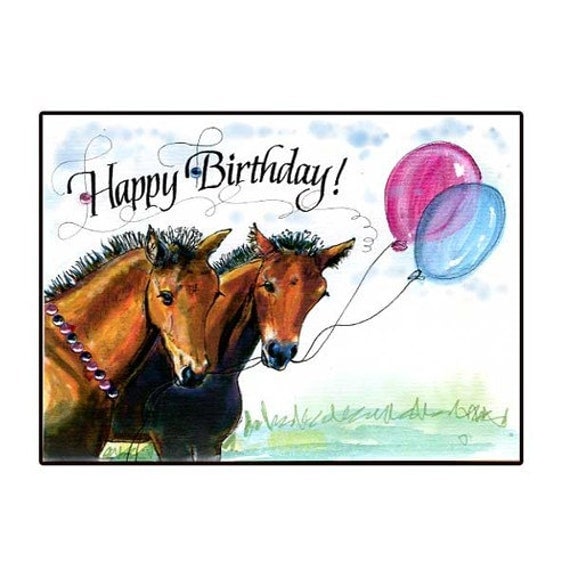 Happy Birthday Horse Card By Hilink On Etsy