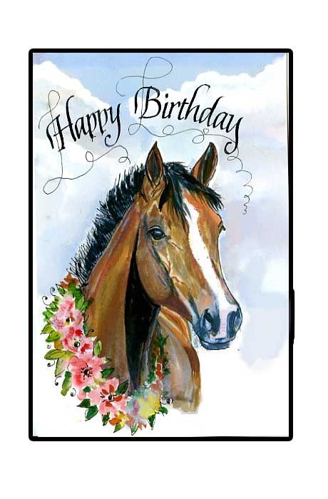 Happy Birthday Horse Card by hilink on Etsy