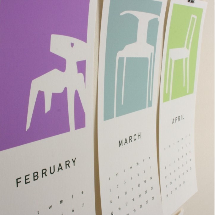 2013 Printable Mid-Century Chairs Calendar