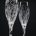 Two Hand Engraved Champagne Flutes . 'Spiraled Stem Reaching Branches' and 'Spiraled Stem Tree Of Love' . Take 15% OFF At Checkout