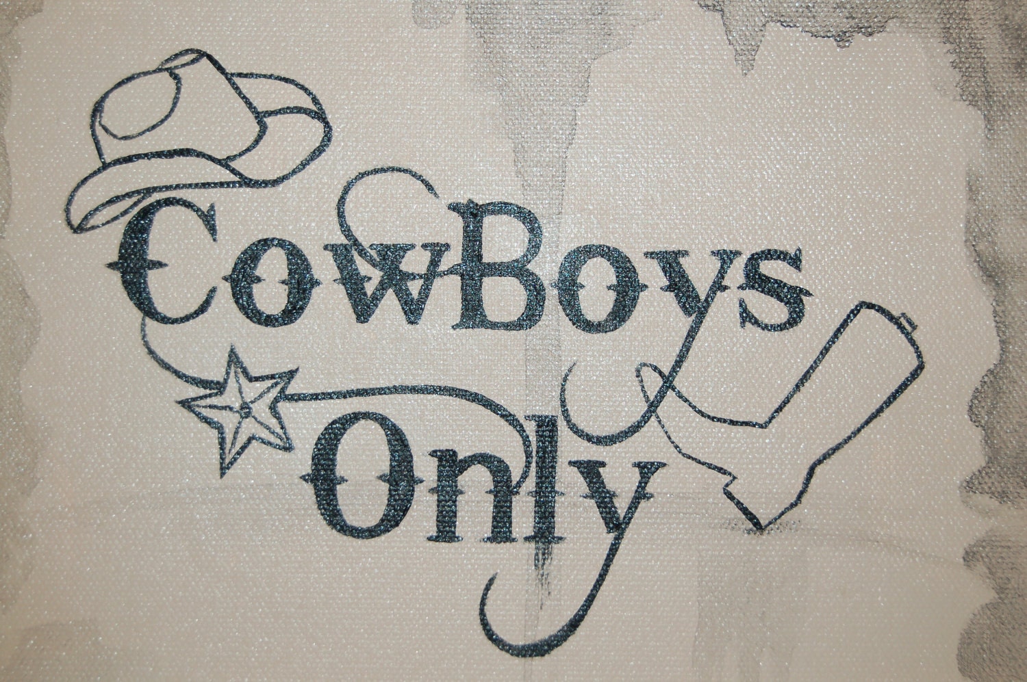 Cowboys Only, Boys Bedroom Art, Western Theme, Original Acrylic Painting, Painted Sign