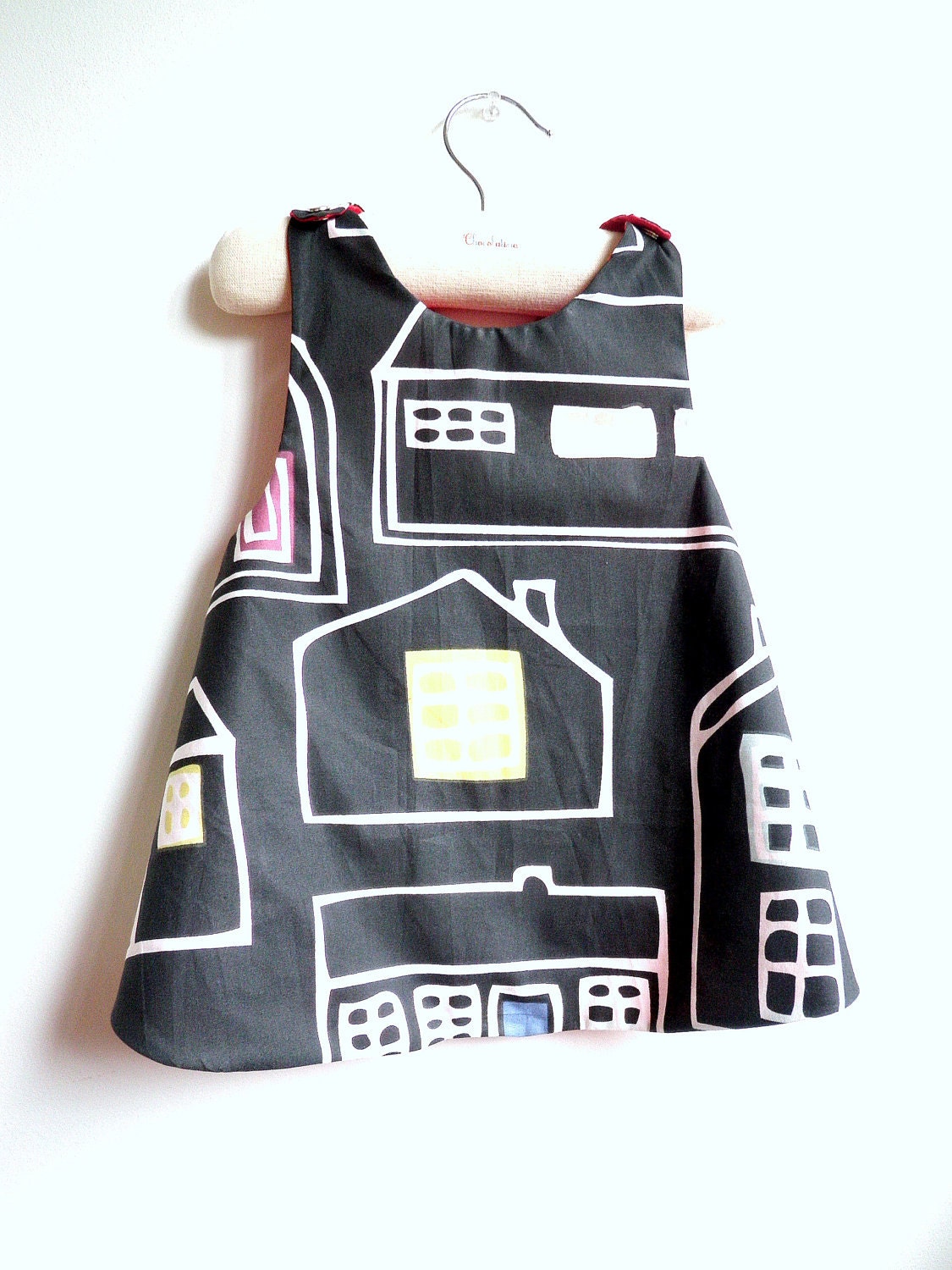 Girls Dress - Reversible Pinafore - French Style - Sizes for babies, toddlers and girls from 6 months to 5Y