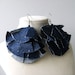 blue denim layered skirt fabric earrings
