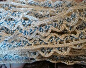 Vintage 40s Cotton Lace Trim Yardage Blue White DIY Delicate Embellishment Knickers Petticoats Bralettes Passementerie Stella