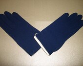 Vintage 50s Gloves Short Navy White Piping NOS One Size Dress Up Stella Ranae