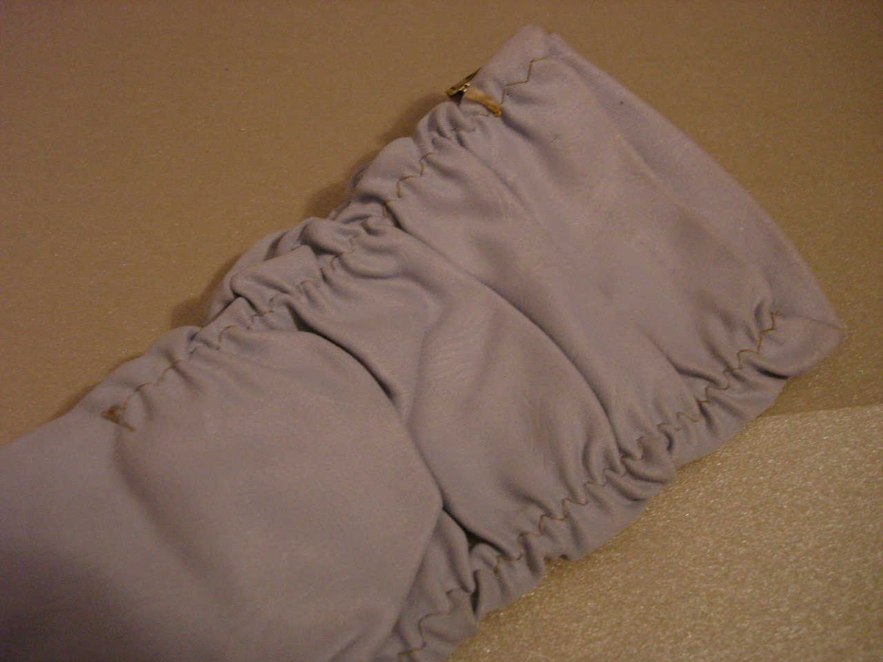 Vintage 50s Gloves Ruched Blue Leather Look NOS Dress Up Stella Ranae
