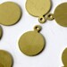 20pc 10mm Round Glueable Bail Tag, Unfinished Brass (T10U)
