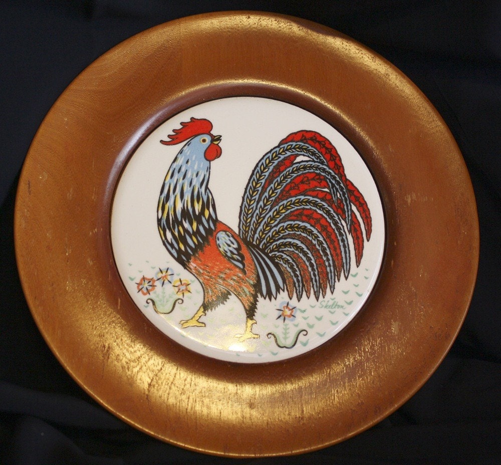 Items similar to Decorative Rooster Plate by Berggren Shelton Trayner
