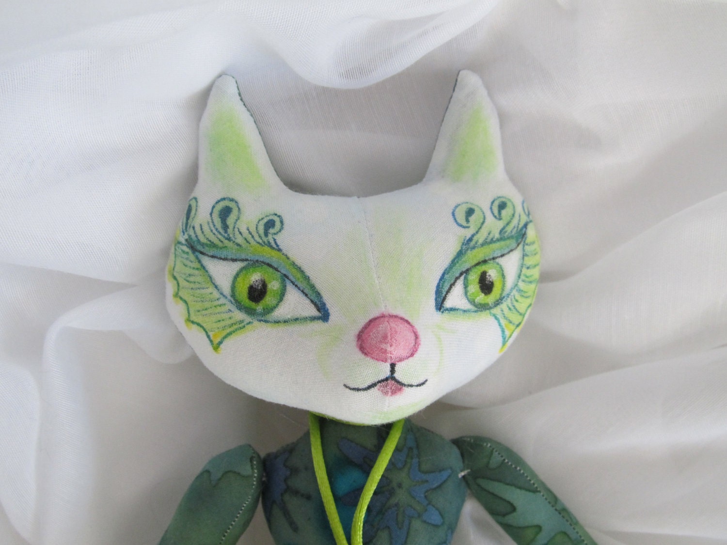 CATFISH, soft sculpture art doll, ooak, wall hanging