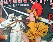 Vintage PARIS Circus Nouveau Cirque The Great Horse Show of Paris Poster Size Book Plate