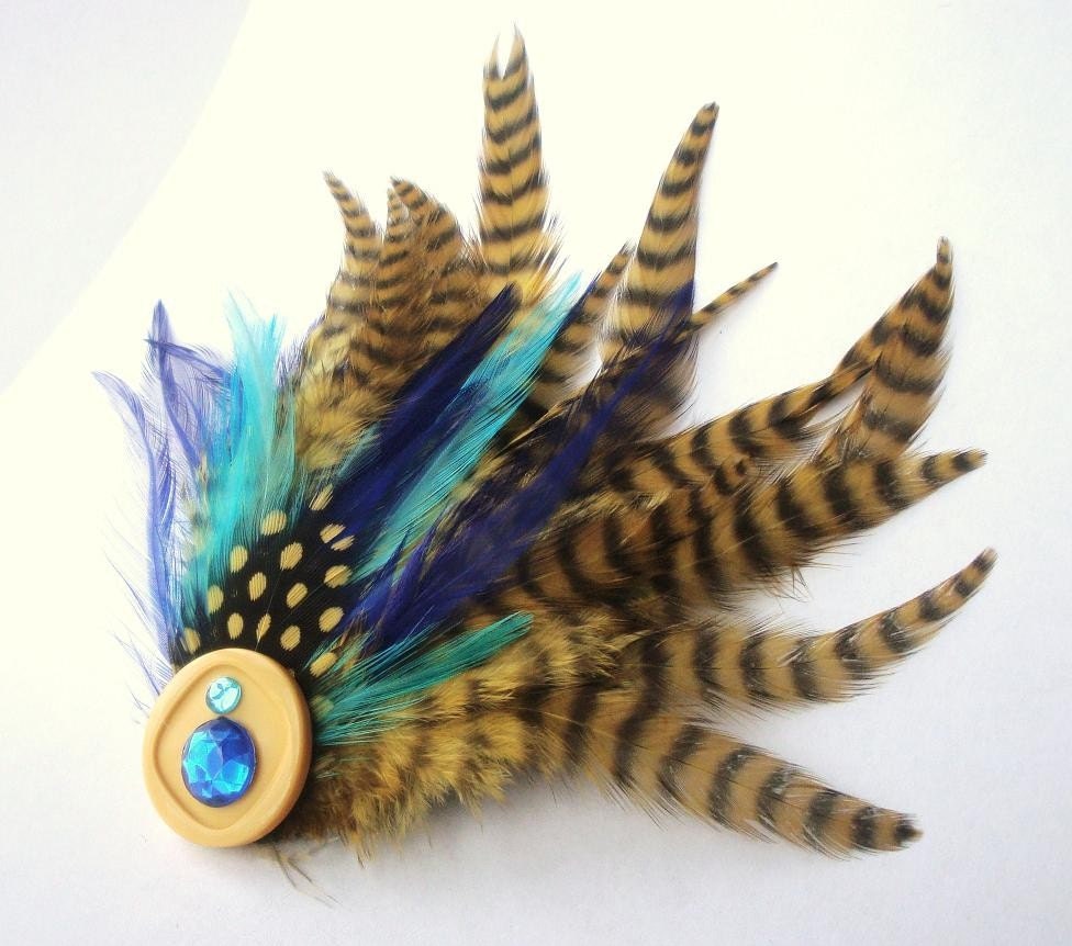 Wedding Hair Accessory - Bridesmaid Hair AccessoryFeather Fascinator -Wildly Free