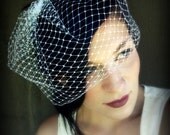 Wedding Hair Accessory - Bridal Hair Accessories - Birdcage Veil -White French Netting