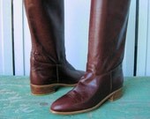 Vintage Mahogany Leather Boots DeadStock MINT