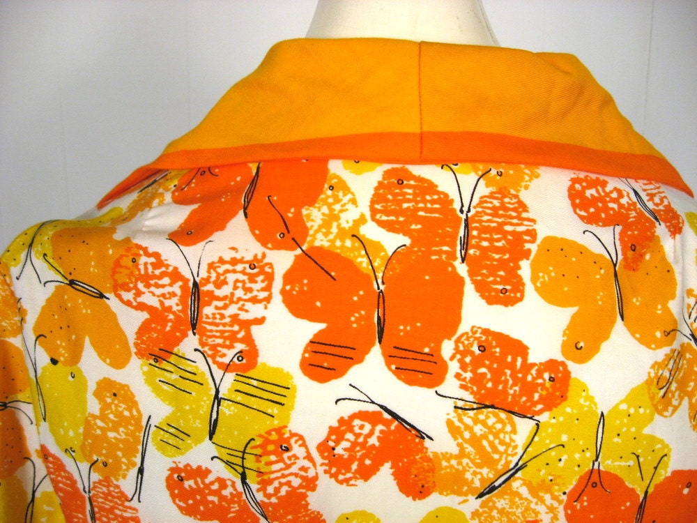 Vera Butterflies Blouse / 1960s / Cotton / Vera Neumann / L