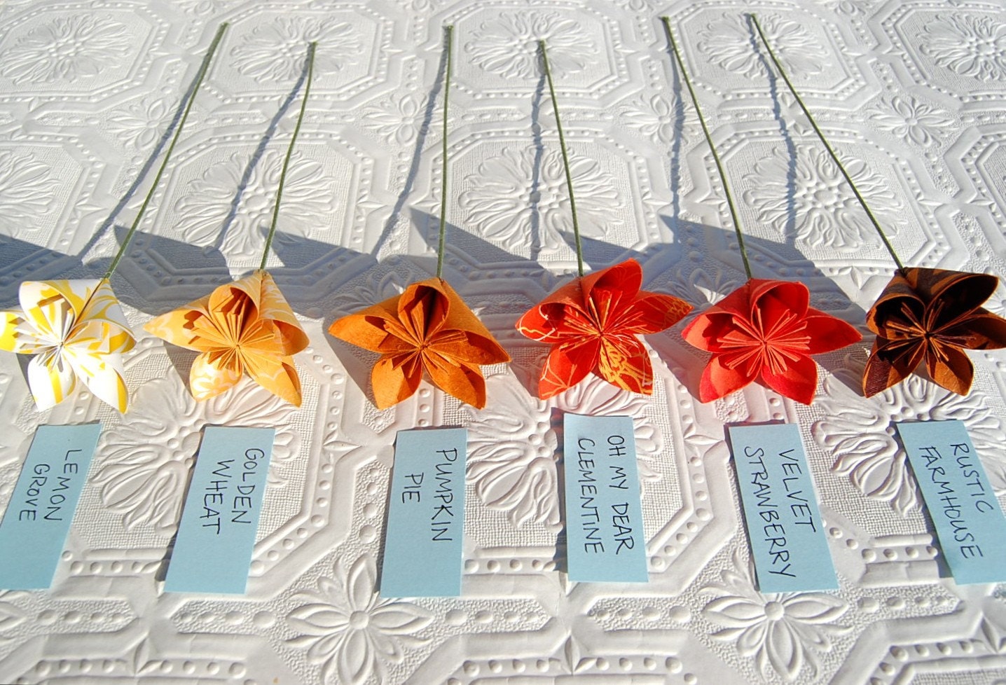paper flower -- shades of yellow, and orange