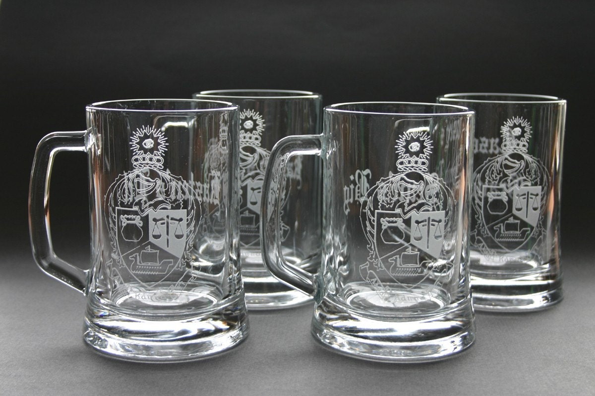 Custom Etched Beer Mug Set of 2 Wedding Bestman Groomsmen