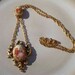 Vintage double cameo Necklace goldtone
