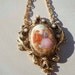Vintage double cameo Necklace goldtone