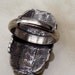 Vintage silver turquoise ring adjustable band large cocktail ring